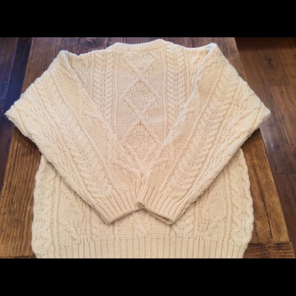IRISH FISHERMAN KNIT WOOL PULLOVER SWEATER, NEW, S - Picture 7 of 13